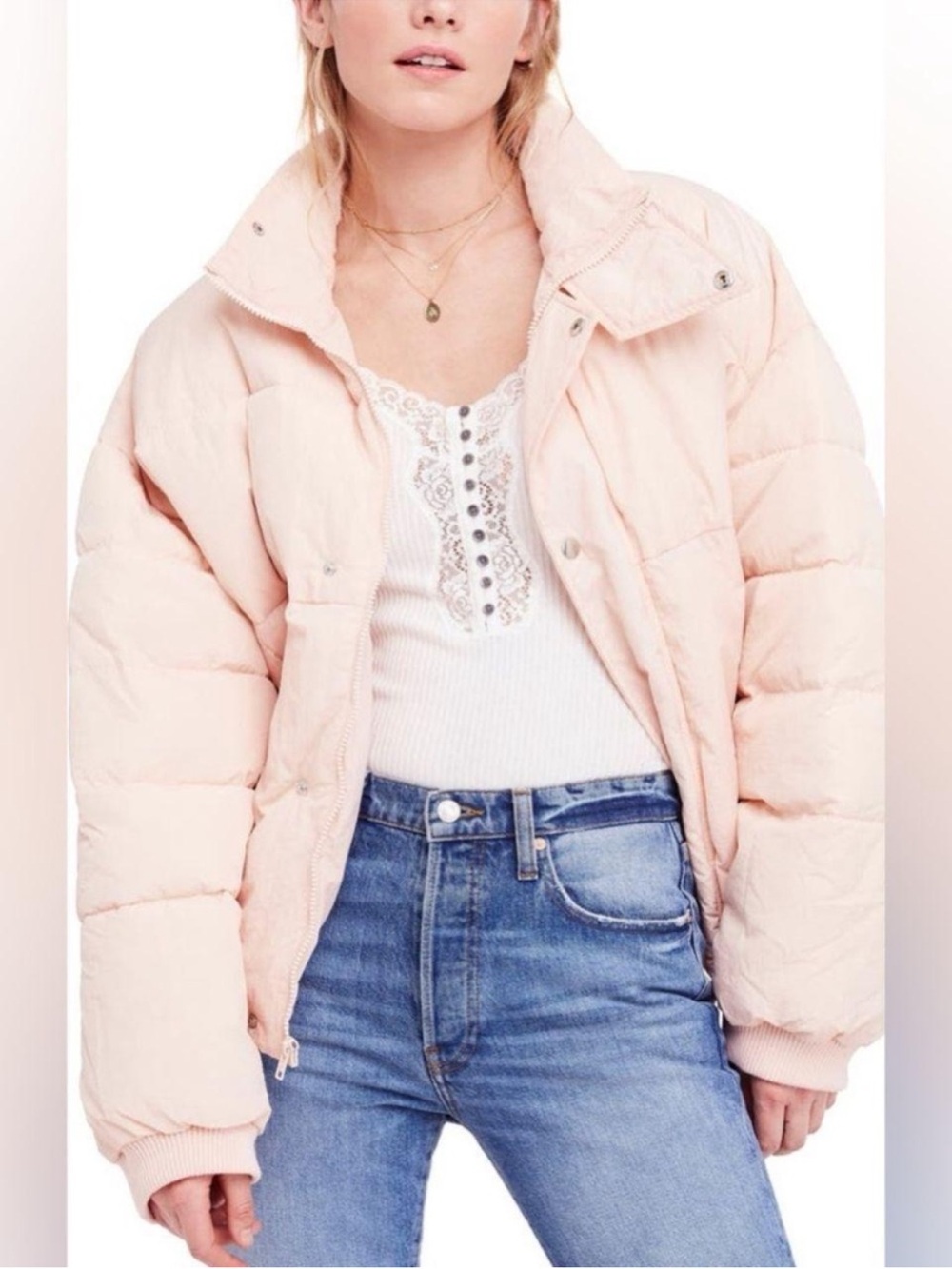 Free People Light Peach Women's
Puffer Jacket